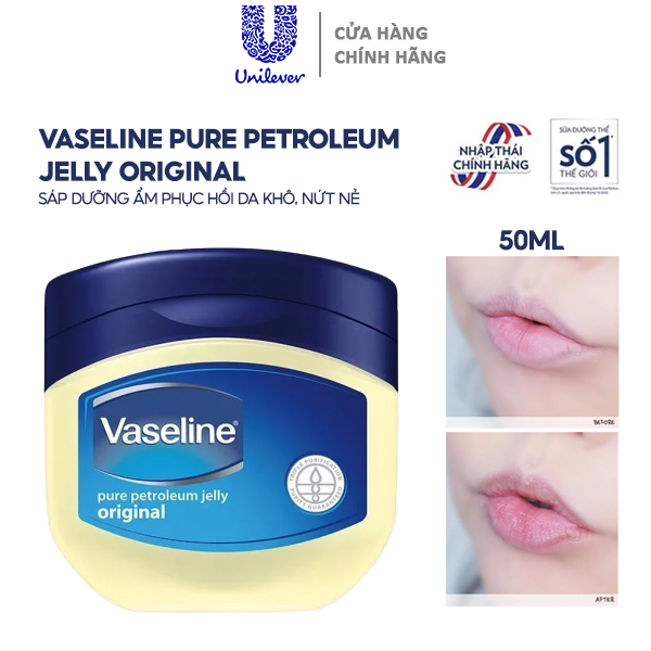 Sáp Dưỡng Ẩm Phục Hồi Da Khô, Nứt Nẻ Vaseline Pure Petroleum Jelly Original