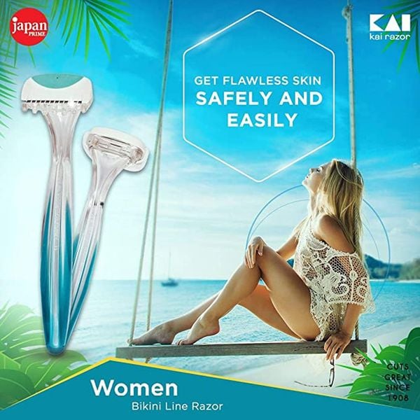  [Set 2 Dao Cạo] Dao Cạo Vùng Bikini Thân Nhựa Kai Bikini Line Razor (Che tên sản phẩm khi giao hàng) 