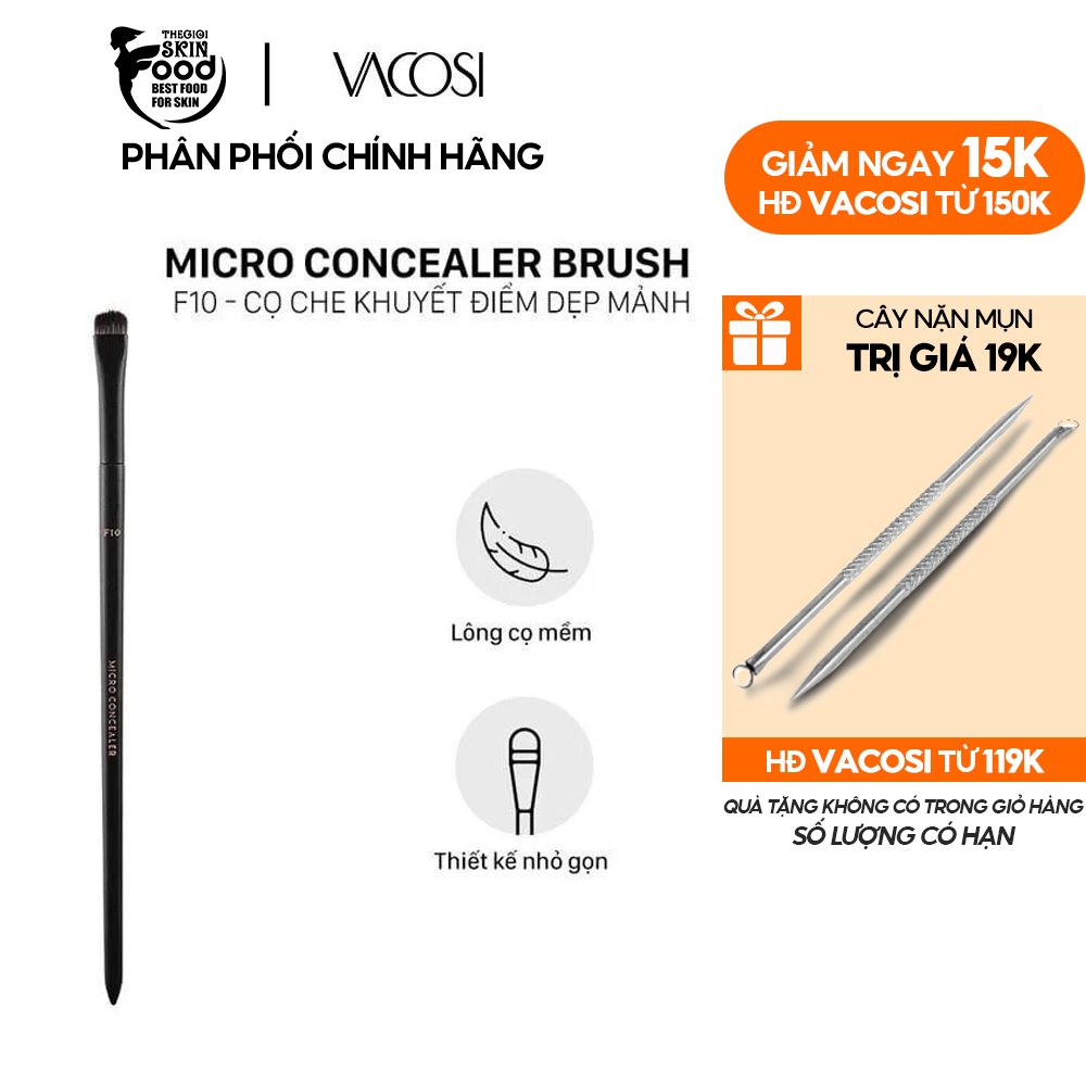 Cọ Che Khuyết Điểm Dẹp Mảnh Vacosi Micro Concealer Brush - F10