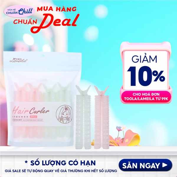 [NHẬP KHẨU] Set 4 Lô Cuốn Tóc Có Kẹp Cố Định Làm Phồng Tóc Lameila 4 Curling Irons C267