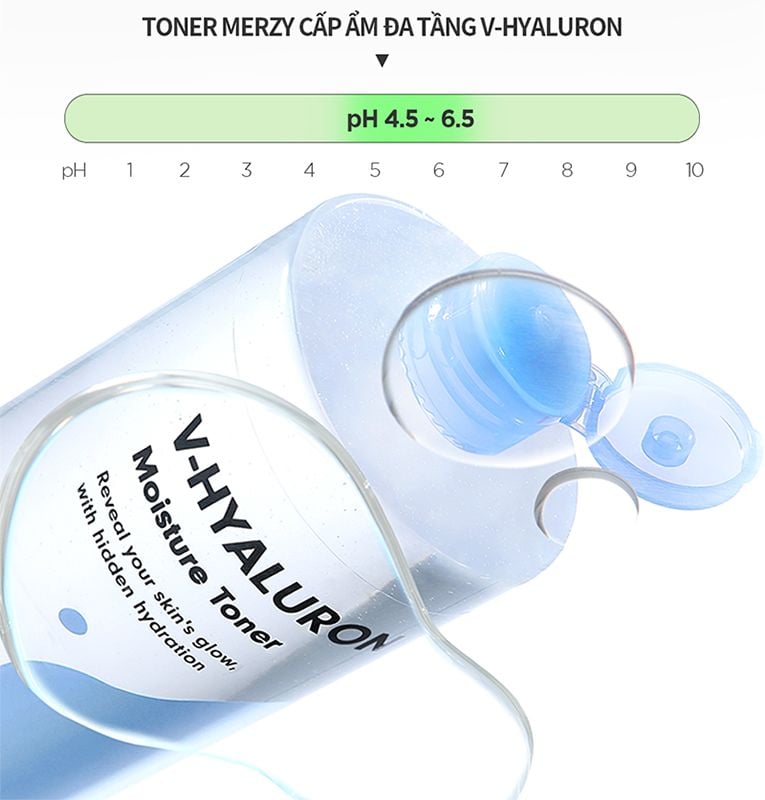 Nước Hoa Hồng By Merzy Dưỡng Ẩm V-Hyaluronic Acid Moisture Toner 500ml