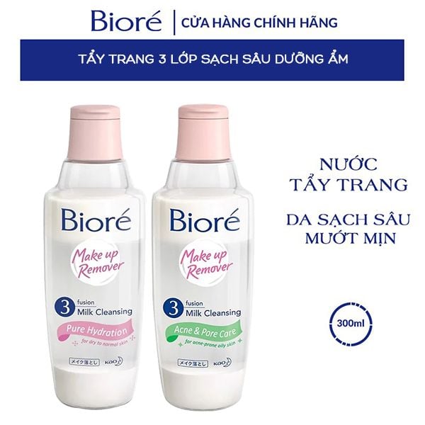 Sữa Tẩy Trang 3 Lớp Giúp Làm Sạch Sâu Bioré Make Up Remover Milk Cleansing 300ml