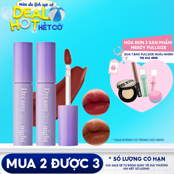 [Màu 9-17] Son Kem Lì, Mịn Mượt Nhẹ Môi Merzy Dreamy Late Night Mellow Tint 4g