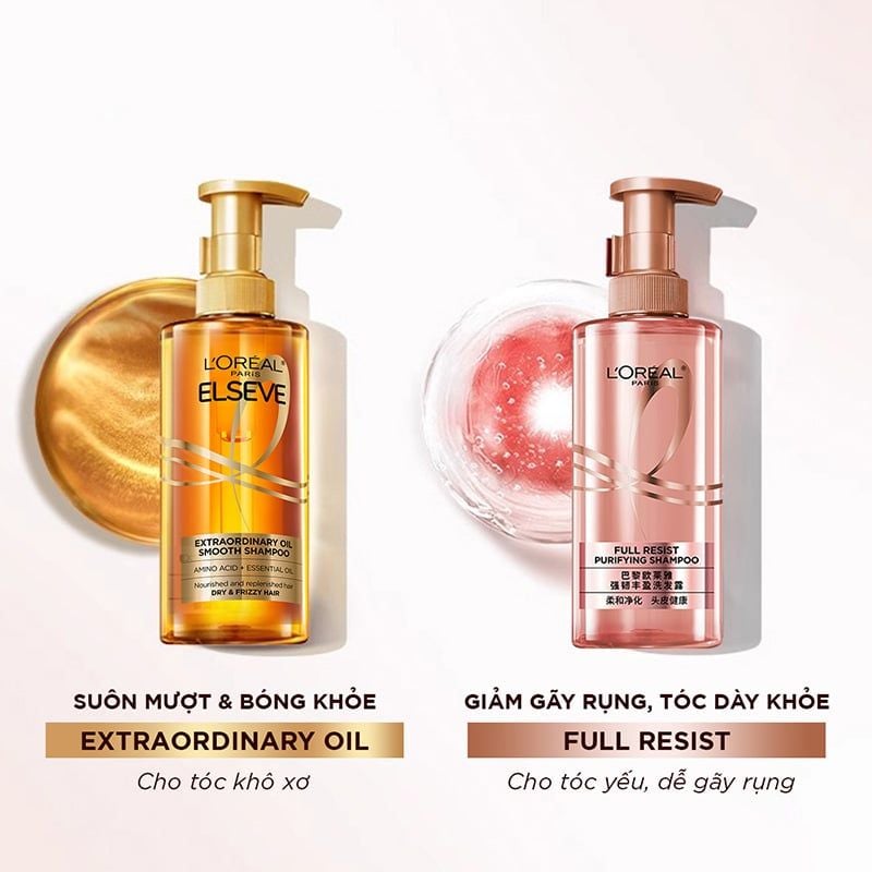 Dầu Gội, Dầu Xả Giảm Rụng Tóc, Giúp Tóc Chắc Khỏe L'oreal Full Resist 440ml