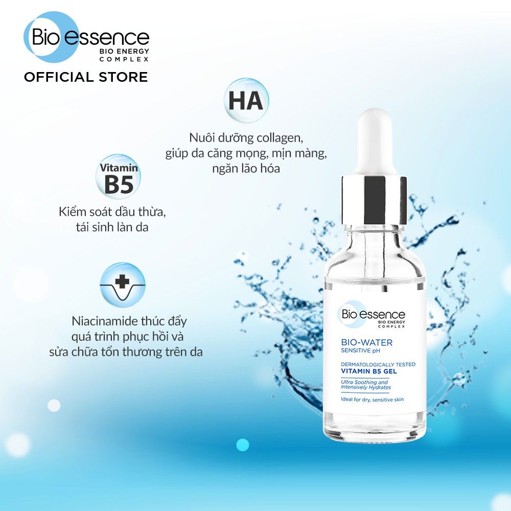 Serum Bio-essence Tinh Chất Dưỡng Ẩm, Phục Hồi Làn Da Bio-essence Bio-Water Vitamin B5 Gel 30ml