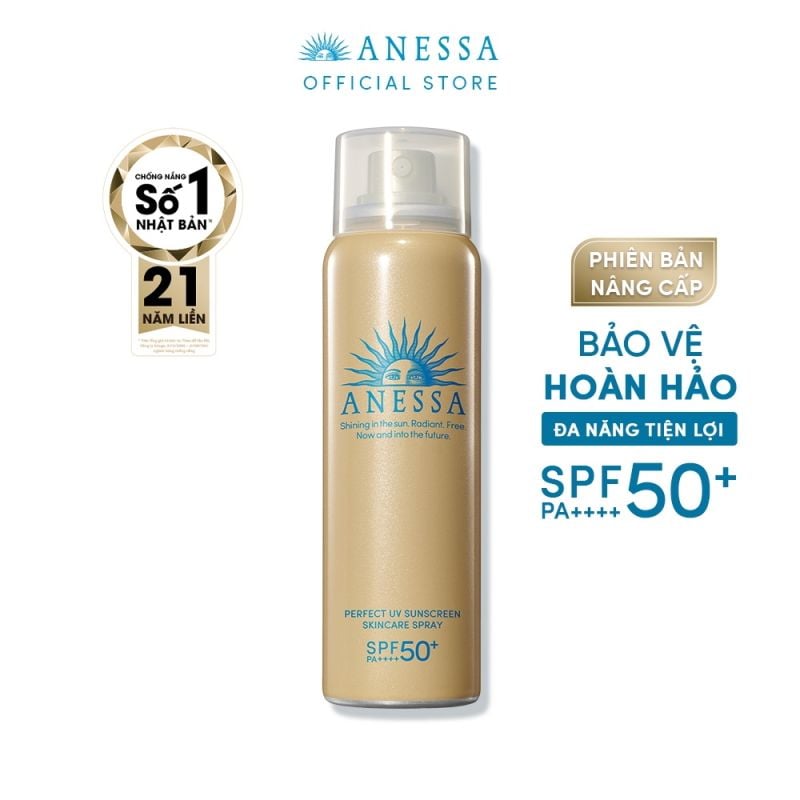 Xịt Chống Nắng Bảo Vệ Da Hoàn Hảo Anessa Perfect UV Sunscreen Skincare Spray A SPF50+/PA++++ 60g