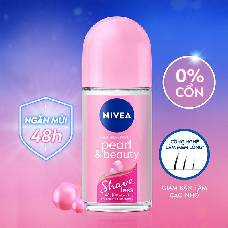 Lăn Ngăn Mùi Ngọc Trai Quyến Rũ Nivea Anti-Perspirant Pearl & Beauty Roll On Shaveless