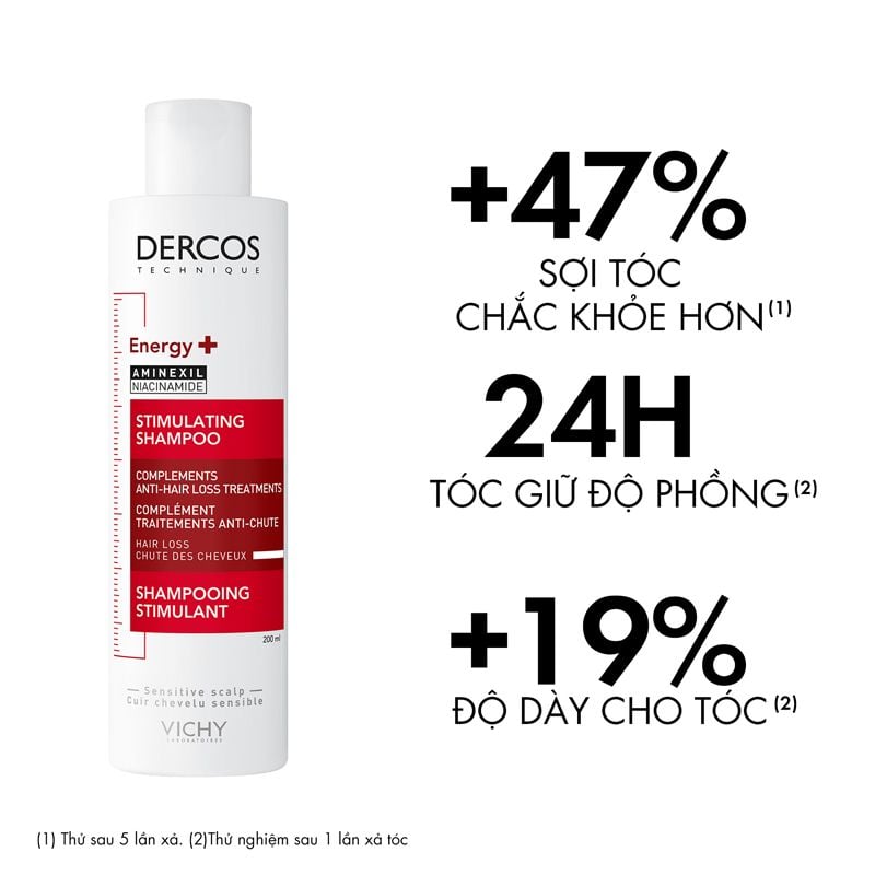 [200ml] Dầu Gội Vichy Hỗ Trợ Giảm Rụng Tóc Dercos Energising Stimulating Shampoo