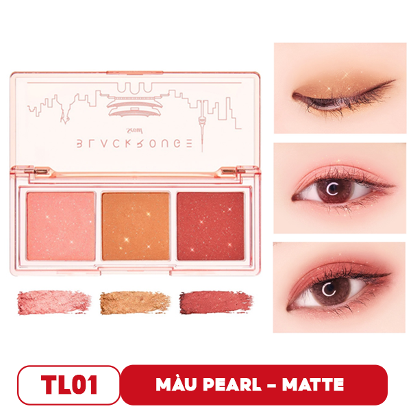 Bảng Phấn Mắt 3 Màu Ánh Nhũ Siêu Lấp Lánh Black Rouge Triple Layer Eye Palette -   TL01 Seoul