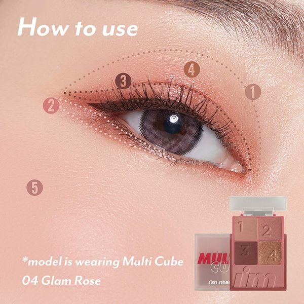  Bảng Phấn Mắt Và Má Hồng 2in1 I'm Meme Cho Lớp Make Up Xinh Xắn, Ngọt Ngào I'm Multi Cube 7.7g 