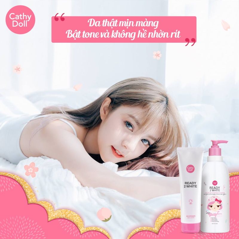 Sữa Tắm Cathy Doll Giúp Hỗ Trợ Trắng Da, Ngăn Ngừa Da Xỉn Màu Ready 2 White One Day Whitener Body Cleanser 500ml