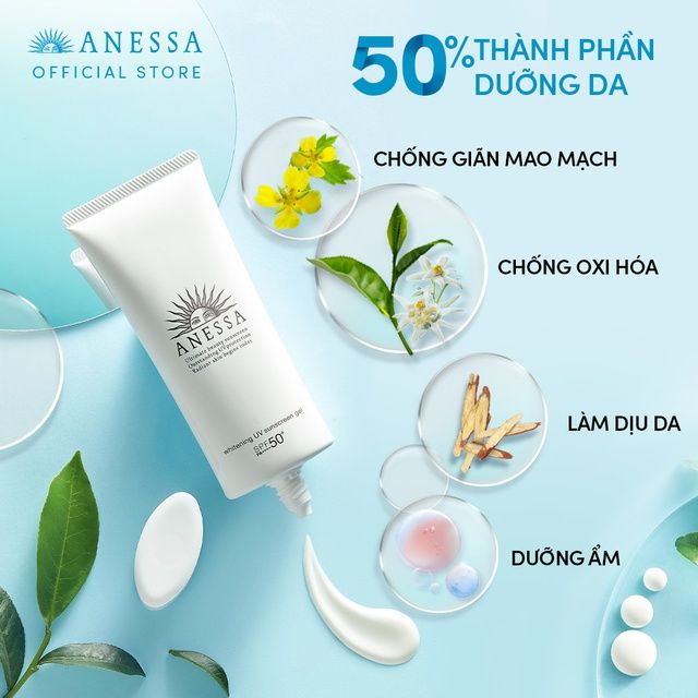 Kem Chống Nắng Dưỡng Trắng Da Anessa Whitening UV Sunscreen Gel SPF 50+/ PA++++ 90g