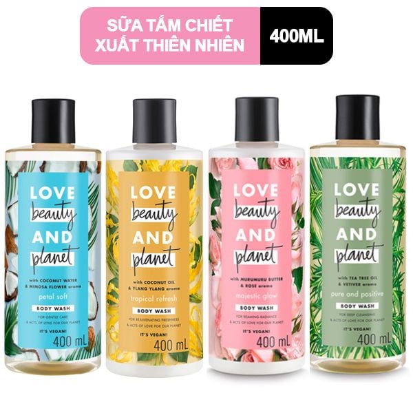 Sữa Tắm Chiết Xuất Từ Thiên Nhiên Love Beauty And Planet Body Wash 400ml - Màu Hồng