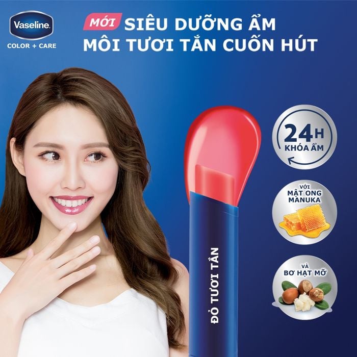 Son Dưỡng Môi Vaseline Dưỡng Ẩm Môi Mềm Mại Lip Care Colour + Care 3g