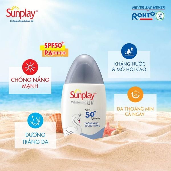  Kem Chống Nắng Sunplay Dạng Sữa Dưỡng Trắng Da Whitening UV SPF50+/PA++++ 30g 