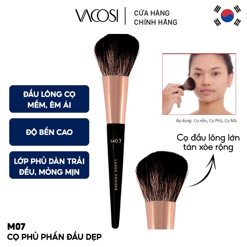 Cọ Phủ Phấn Đầu Dẹp Vacosi Large Powder Brush - M07