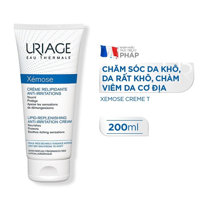 Kem Dưỡng Ẩm Làm Dịu Cho Da Khô, Da Kích Ứng Uriage Xemose Creme Relipidante Anti-Irritations 200ml (hàng sắp về)