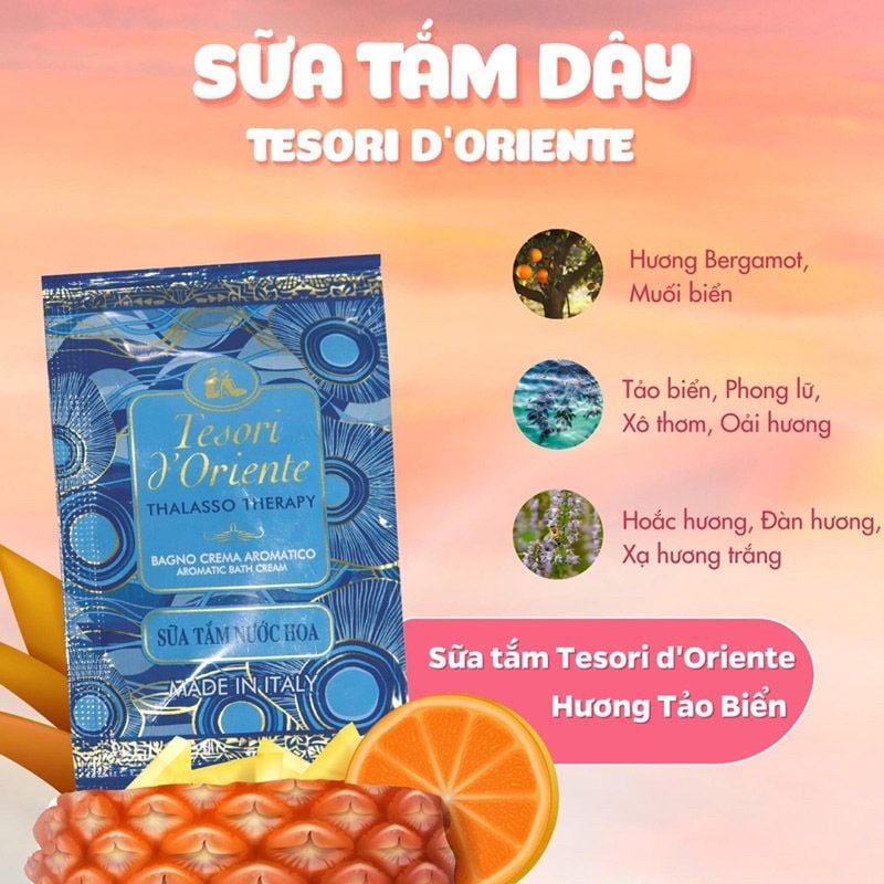 Sữa Tắm Tesori d'Oriente Hương Nước Hoa Ý Nhiều Mùi Aromatic Bath Cream