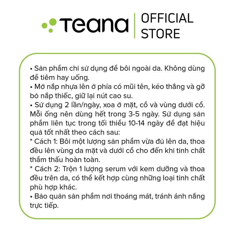 Serum Teana Hỗ Trợ Phục Hồi Da, Giảm Mụn Teana Super Peptides Antiredness Aid Kit