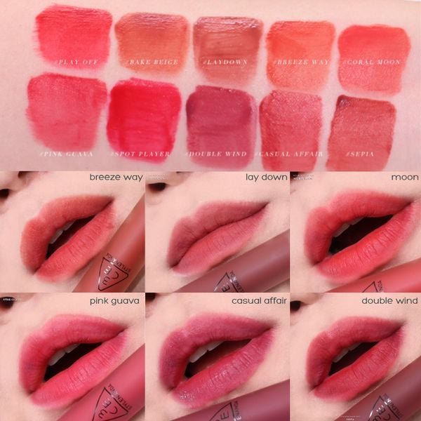  Son Kem Lì 3CE Mịn Mượt Nhẹ Môi Blur Water Tint 4.6g 