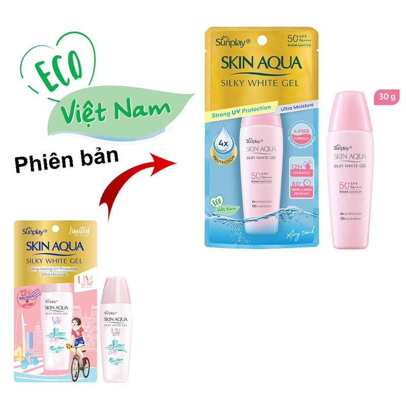 Gel Chống Nắng Sunplay Hỗ Trợ Dưỡng Trắng Da Skin Aqua Silky White Gel SPF50+/PA++++