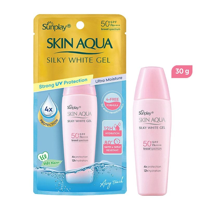 Gel Chống Nắng Sunplay Hỗ Trợ Dưỡng Trắng Da Skin Aqua Silky White Gel SPF50+/PA++++