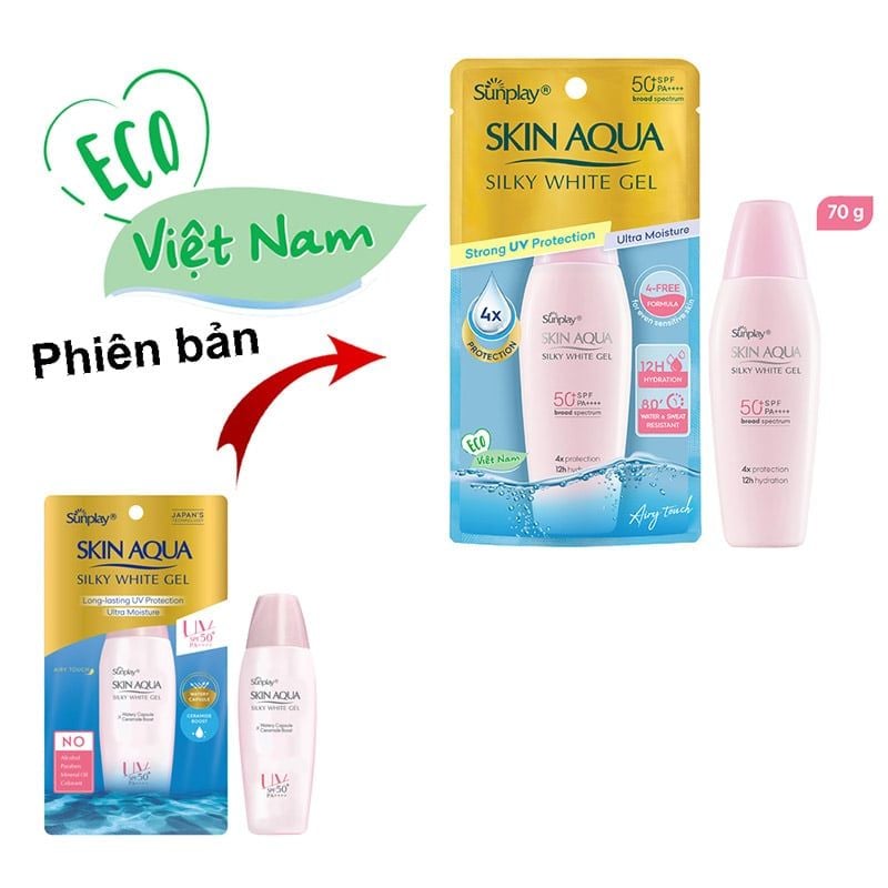 Gel Chống Nắng Dưỡng Trắng Da Sunplay Skin Aqua Silky White Gel SPF50+/PA++++