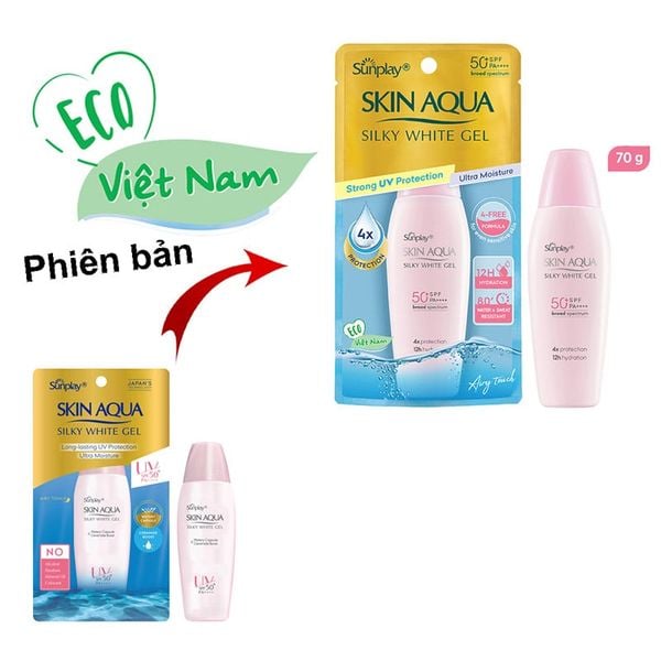  Gel Chống Nắng Sunplay Hỗ Trợ Dưỡng Trắng Da Skin Aqua Silky White Gel SPF50+/PA++++ 