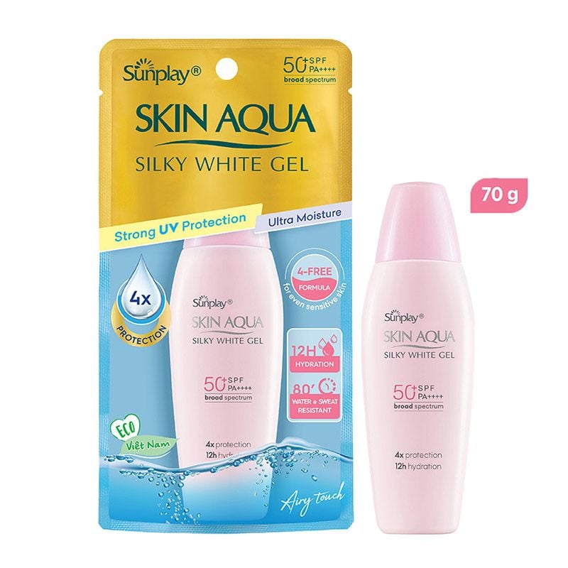 Gel Chống Nắng Sunplay Hỗ Trợ Dưỡng Trắng Da Skin Aqua Silky White Gel SPF50+/PA++++