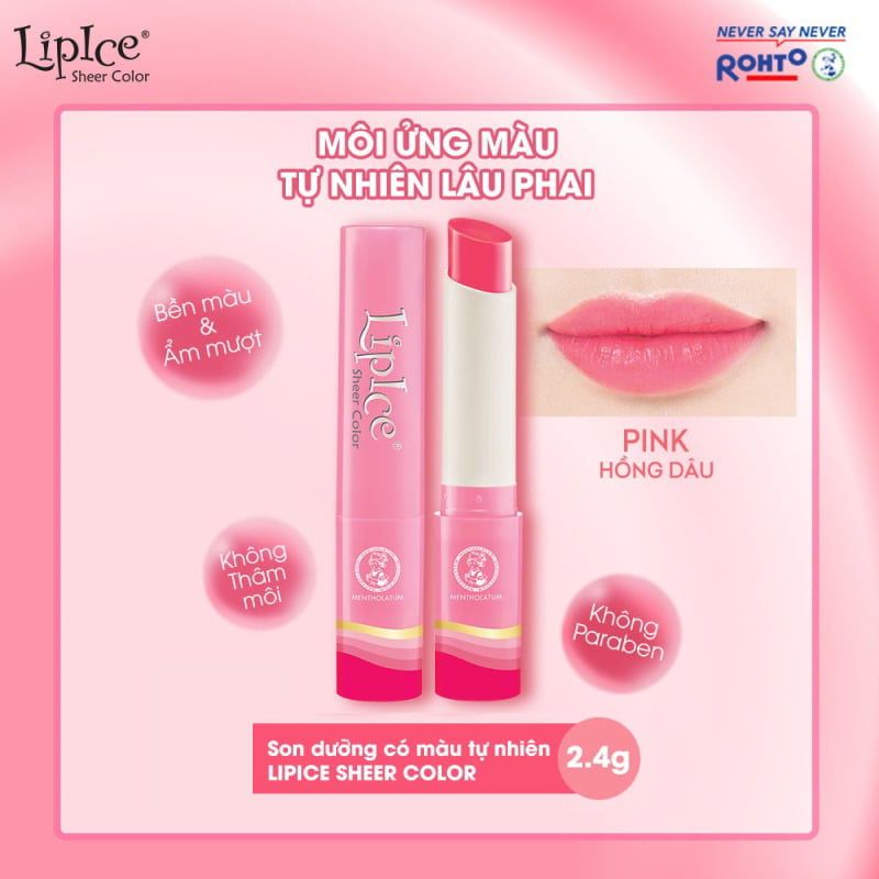 Son Dưỡng Môi LipIce Có Màu Sheer Color Pop 2.4g #Hồng Pink