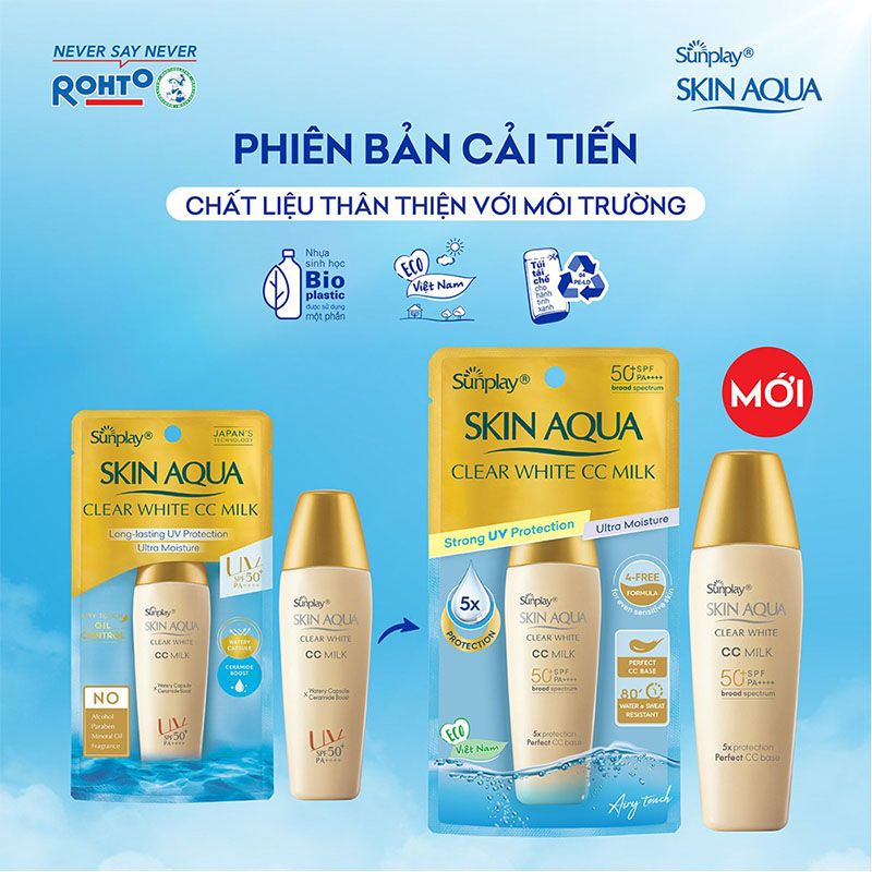 Sữa Chống Nắng Sunplay Dưỡng Da Tạo Nền Trắng Mịn Skin Aqua Clear White CC Milk SPF50+/PA++++ 25g