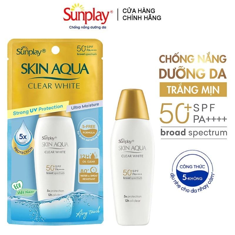 Sữa Chống Nắng Dưỡng Da Trắng Mịn Sunplay Skin Aqua Clear White SPF50+/PA++++