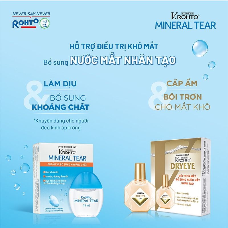 Dung Dịch Nhỏ Mắt Giữ Ẩm, Làm Dịu Mắt, Bổ Sung Nước Mắt Nhân Tạo V.Rohto 13ml