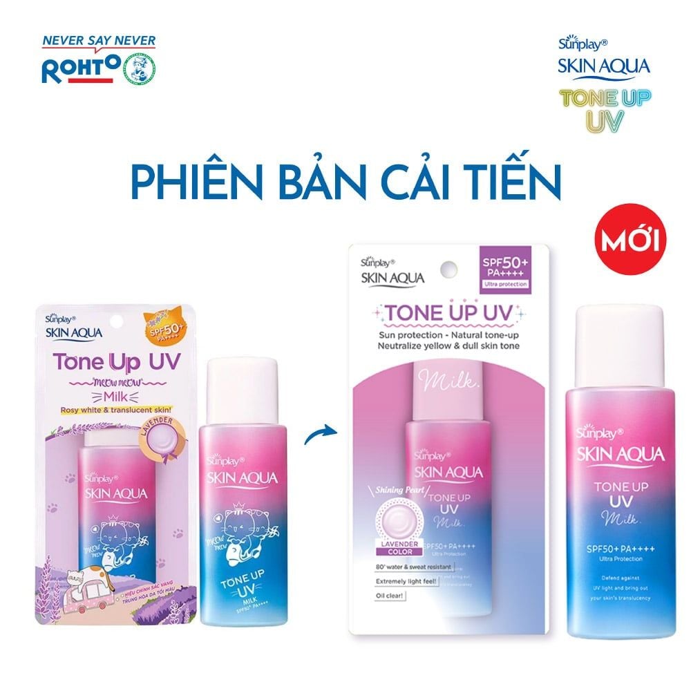 Sữa Chống Nắng Sunplay Hiệu Chỉnh Sắc Da Skin Aqua Tone Up UV Milk - Lavender SPF50+/Pa++++ 50g