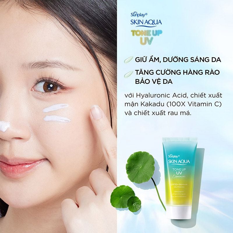 Tinh Chất Chống Nắng Sunplay Hiệu Chỉnh Sắc Da Skin Aqua Tone Up UV Essence - Mint Green SPF50+/PA++++ 50g