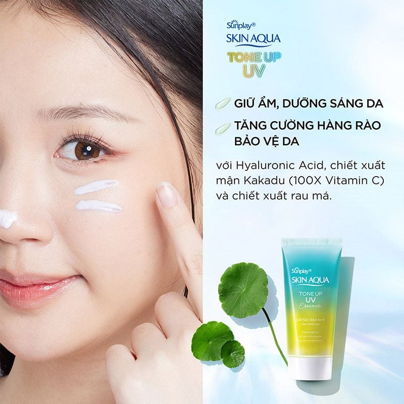 Tinh Chất Chống Nắng Hiệu Chỉnh Sắc Da Sunplay Skin Aqua Tone Up UV Essence - Mint Green SPF50+/PA++++ 50g