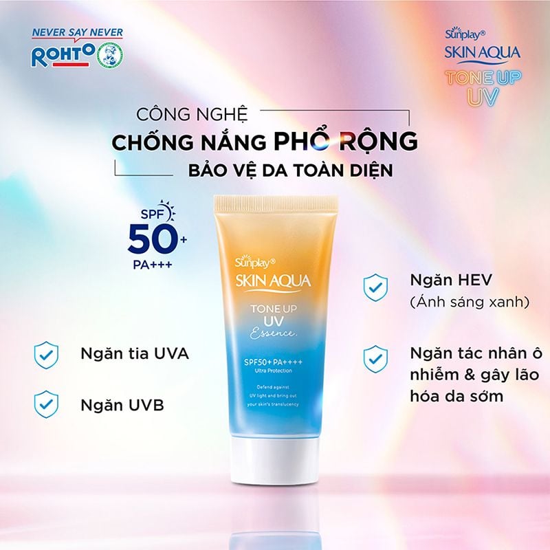 Tinh Chất Chống Nắng Sunplay Hiệu Chỉnh Sắc Da Skin Aqua Tone Up UV Essence Latte Beige SPF50+ PA++++ 50g
