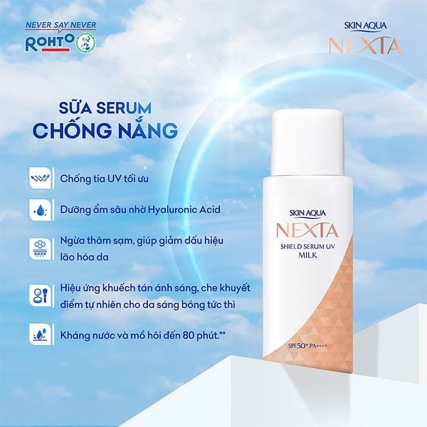  Serum Chống Nắng Dạng Sữa Sunplay Ngừa Sạm Nám Skin Aqua Nexta Shield Serum UV Milk SPF 50+ PA++++ 50g 