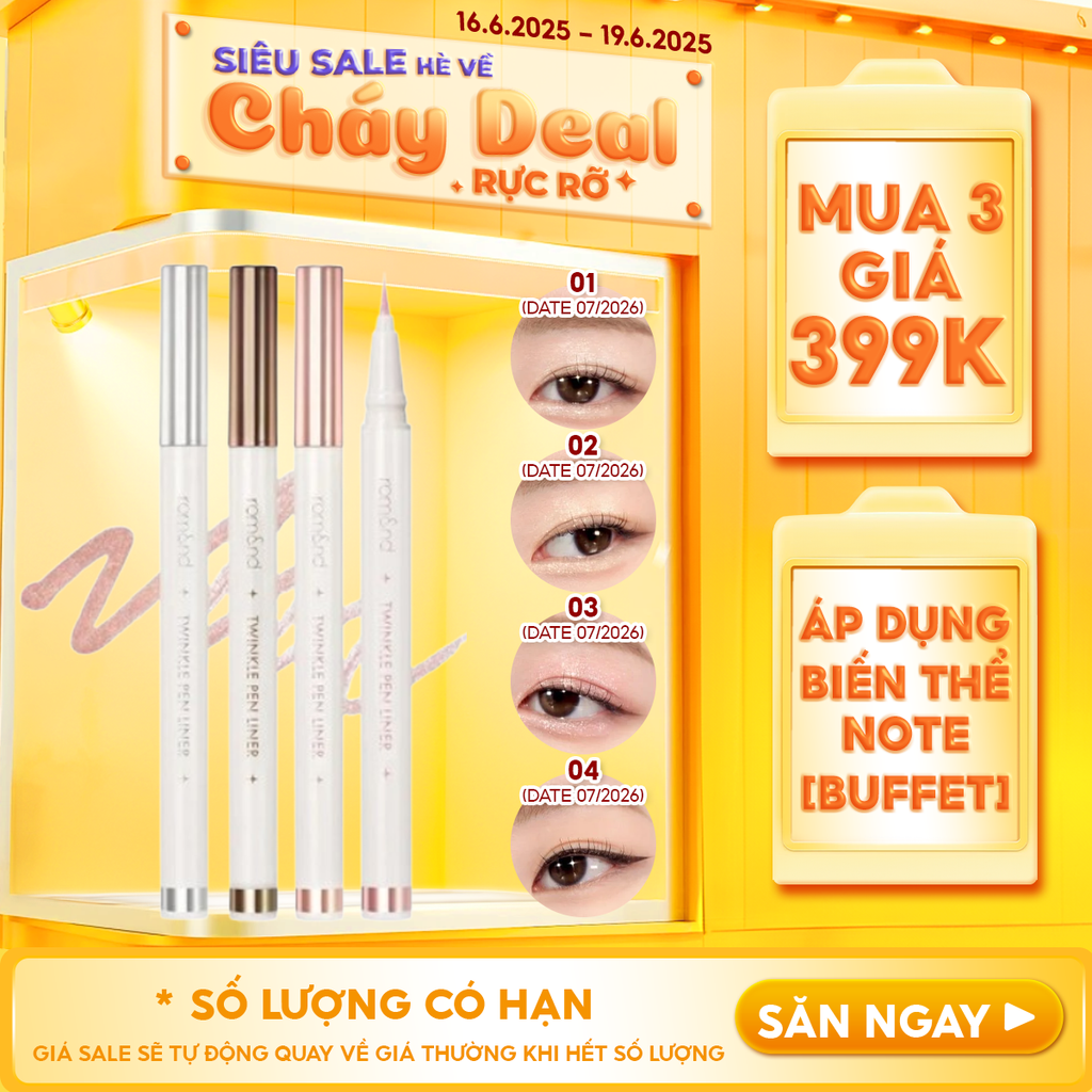 Bút Nhũ Mắt Dạng Gel, Kẻ Bọng Mắt Ánh Nhũ Lấp Lánh, Lâu Trôi Romand Twinkle Pen Liner 0.5g