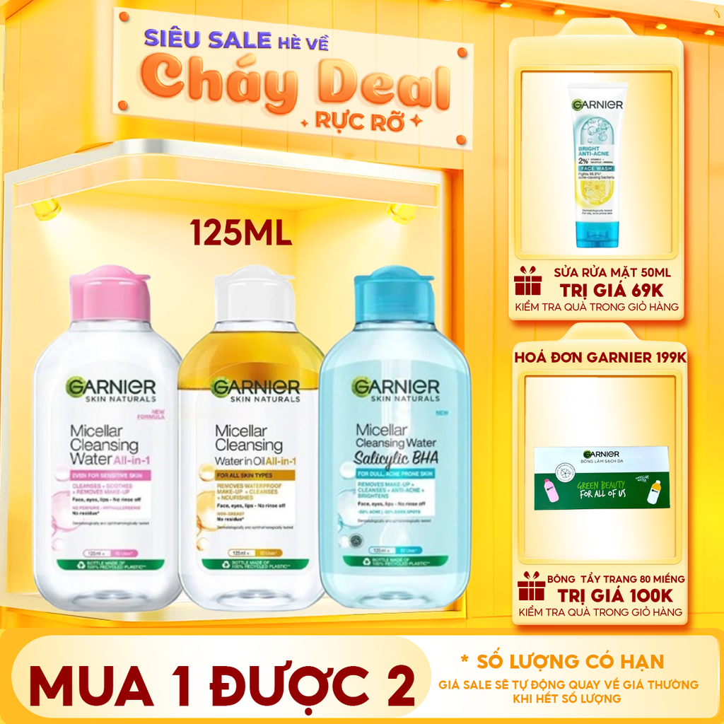 Nước Tẩy Trang Garnier Làm Sạch Sâu Micellar Cleansing Water