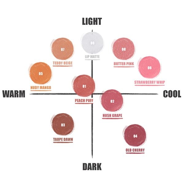  Son Bùn Romand Kiêm Má Hồng Mịn Lì Color Lip Matte 8g 