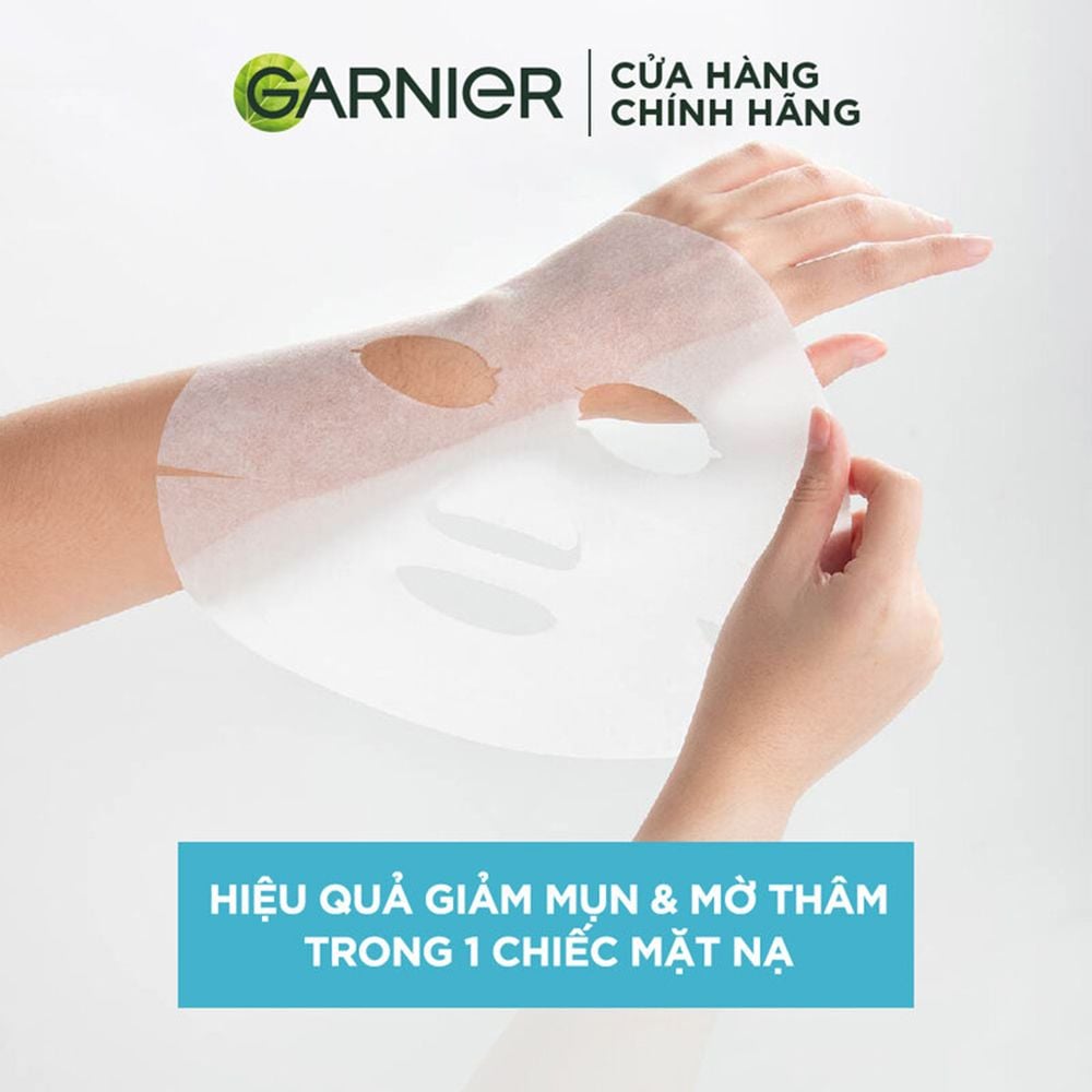 Mặt Nạ Giảm Mụn, Sáng Da Garnier Bright Complete Clear Up Anti-Acne Serum Mask 23g