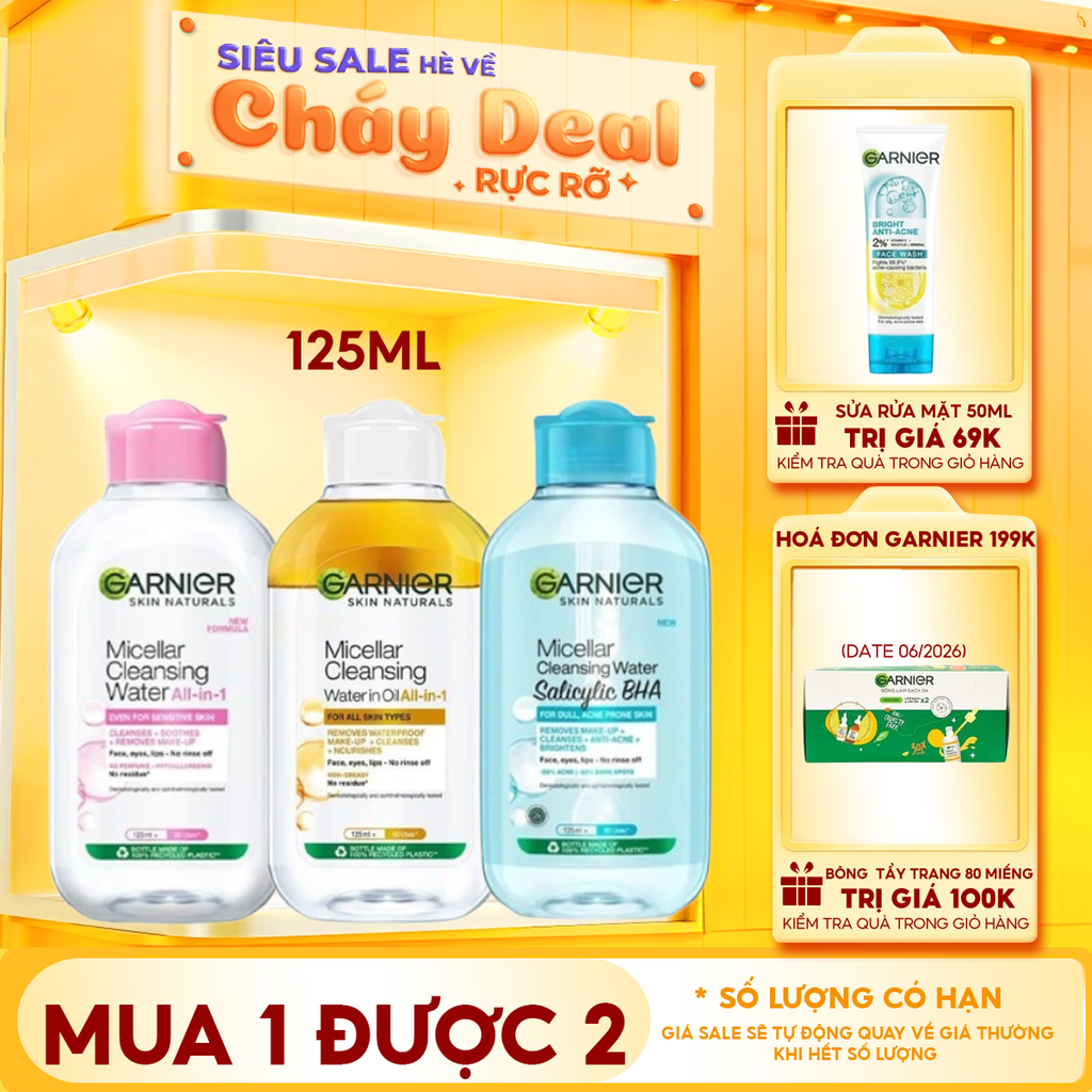 Nước Tẩy Trang Garnier Làm Sạch Sâu Micellar Cleansing Water