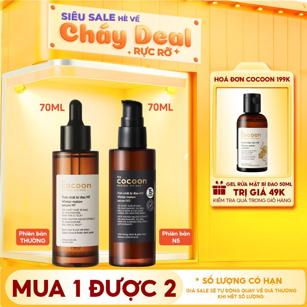 Serum Cocoon Hỗ Trợ Giảm Mụn, Làm Mờ Vết Thâm Xuất Bí Đao Cocoon Winter Melon Serum 70ml