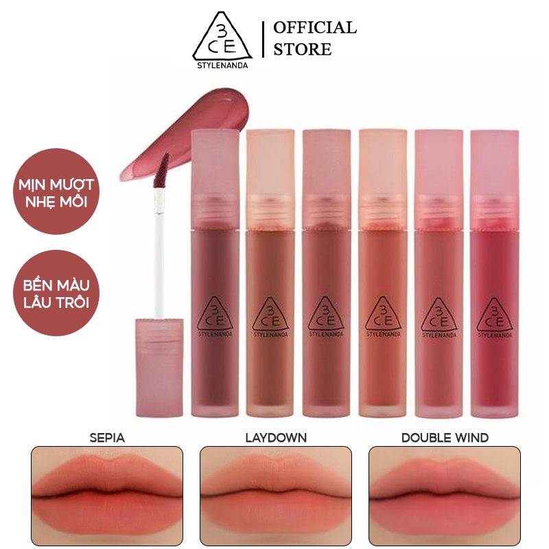 Son Kem Lì, Mịn Mượt Nhẹ Môi 3CE Blur Water Tint 4.6g