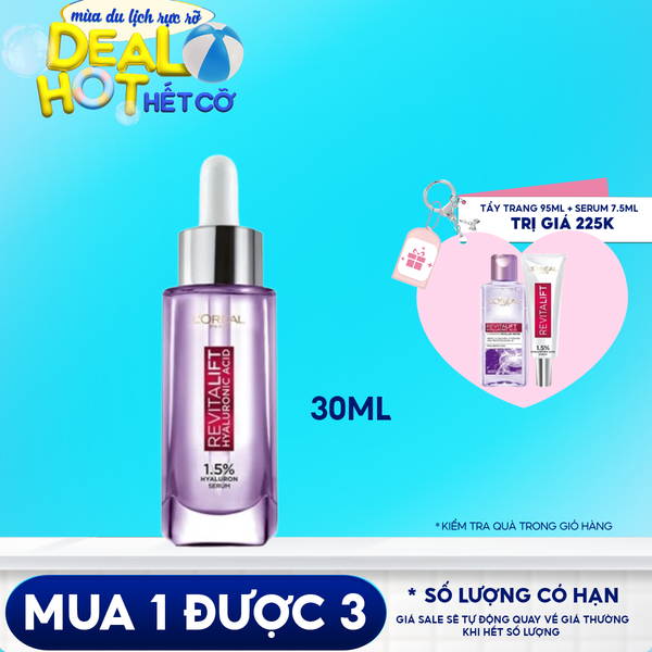 Serum L'Oreal Tinh Chất Cấp Ẩm, Cải Thiện Nếp Nhăn L'Oreal Revitalift 1.5% Hyaluronic Acid Serum