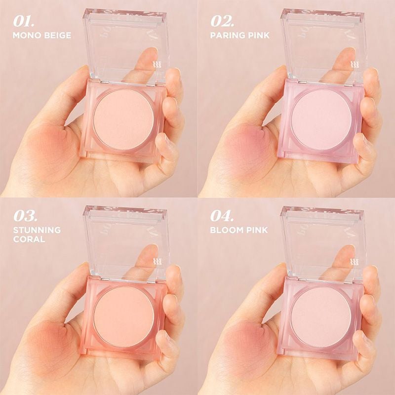 Phấn Má Hồng Dạng Nén Chuẩn Màu, Lâu Trôi Merzy Porcelain Cheek Blusher 4.2g