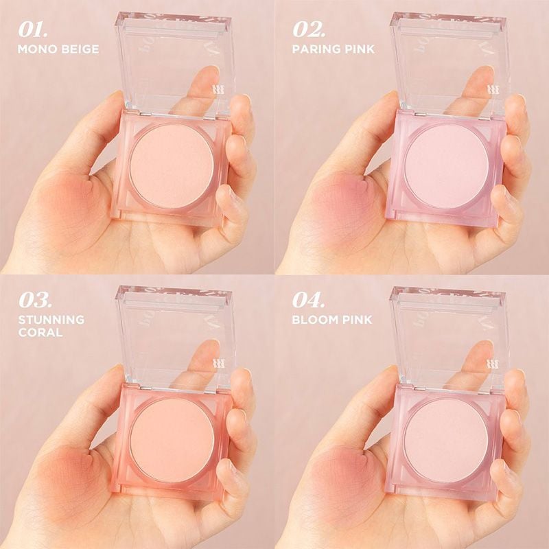 Phấn Má Hồng Dạng Nén Chuẩn Màu, Lâu Trôi Merzy Porcelain Cheek Blusher