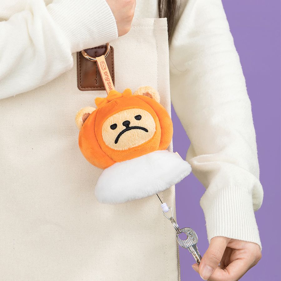 Móc Khóa Gấu Bông BearisBug Plush Retractable Keychain Cover – Pumpkin Monster - Q423