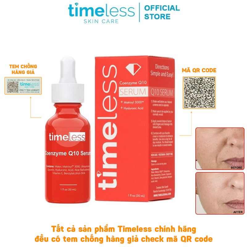 Serum Timeless Tinh Chất Chống Lão Hóa Timeless Coenzyme Q10 Serum 30ml